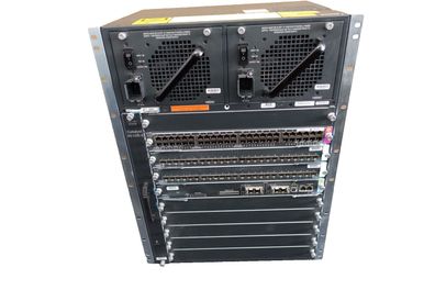 Cisco Switch WS-C4510R-E, 48xPoE + , 2 x X2, 48 x SFP, WS-X45-SUP6-E, 2 x 1400W