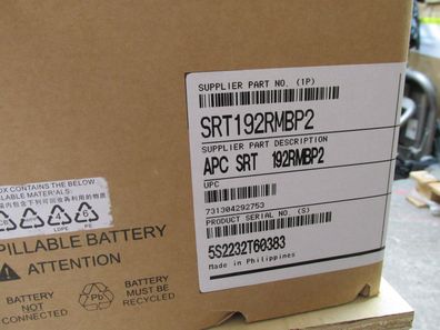 APC Smart-UPS SRT 192V 8 and 10kVA RM Battery Pack SRT192RMBP2 NEU noch Orginal