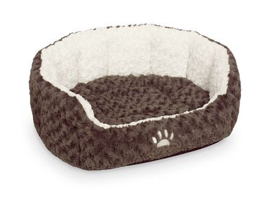 Nobby Komfort Bett oval "NEIKU"braun / weiss 86 x 70 x 24 cm Hund K?rbchen