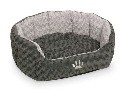 Nobby Komfort Bett oval "SEOLI"dunkelgrau / hellgrau 86 x 70 x 24 cm Hund Dog