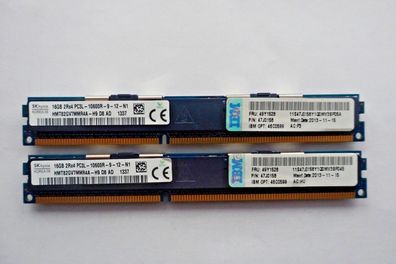 IBM Hauptspeicher Memory 32GB, 2 x 16GB, PC3-10600R, 49Y1528, niedrige Bauhöhe