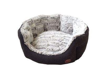Nobby Komfort Bett oval "CACHO"dunkelgrau 45 x 40 x 19 cm Hund Bett