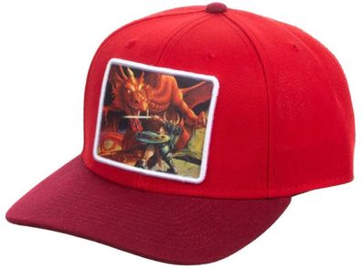 Offizielle D&D Dungeons & Dragons Rote Snapback Cap mit Dragon 3D Logo Patch Motiv