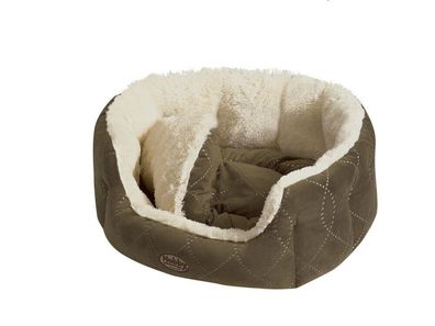Nobby Komfort Bett oval "CENO"beige / braun 86 x 70 x 24 cm Hund K?rbchen