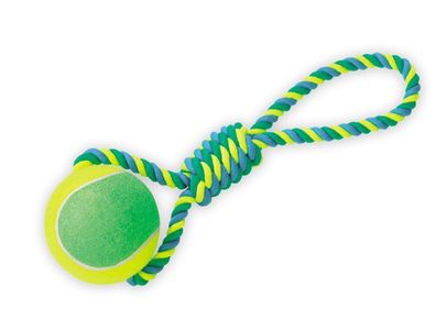 Nobby Rope Toy, Spielseil mit Tennisball XXL50 cm, Ball 12 cm Hund Spielzeug