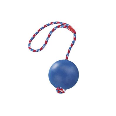 Nobby Vollgummi Ball mit Seilfarbig sortiert 6 cm Hund Spielzeug Kauen