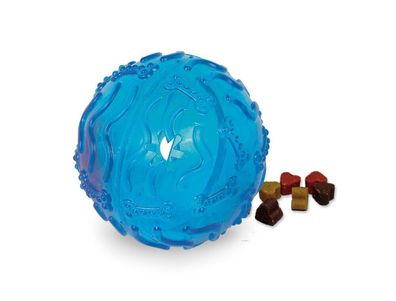 Nobby TPR Snackballblau 10 cm Hund Spielzeug Kauen Leckerlie