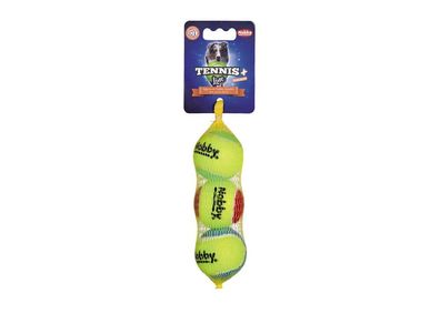 Nobby Tennisball mit Squeaker sortiert S 5,0 cm 3er NetzBall Hund Dog Spielzeug