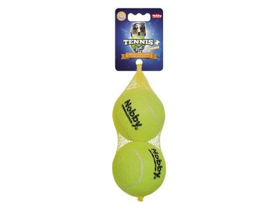 Nobby Tennisball mit Squeaker L 8,5 cm; 2er Netz Hund Dog Spielzeug