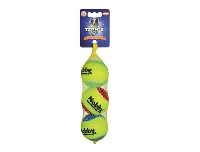 Nobby Tennisball sortiert M 6,5 cm; 3er Netz Ball Hund Dog Spielzeug