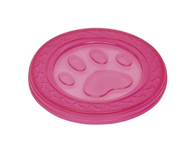 Nobby TPR Fly-Disc "Paw"pink 22 cm Hund Spielzeug Kauen schwimmt