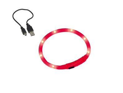 Nobby LED Licht Halsband kürzbar USB regenfest Visible rot 10 mm; 40 cm