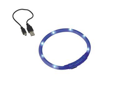 Nobby LED Licht Halsband kürzbar USB regenfest Visible blau 10 mm; 40 cm