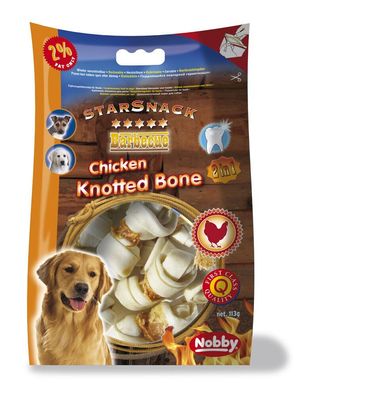 Nobby StarSnack Barbecue Chicken Knotted Bone 7,5 cm, 113 g Hund Dog Snack
