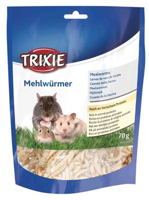Mehlw?rmer 70g getrocknet Futter Protein Hamster Rennm?use V?gel Reptilien