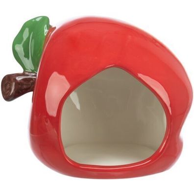 Keramikhaus Apfel, Hamster/ Mäuse 13 10 10 cm, rot Klein Nager Kühlend