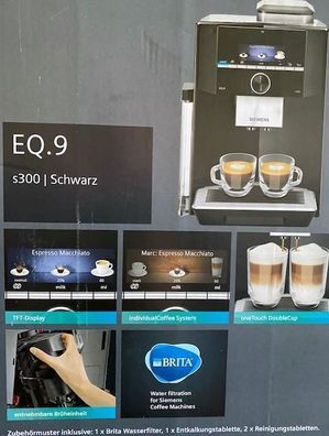 Siemens TI923509DE EQ.9 S300 Kaffeevollautomat Schwarz/ Edelstahl