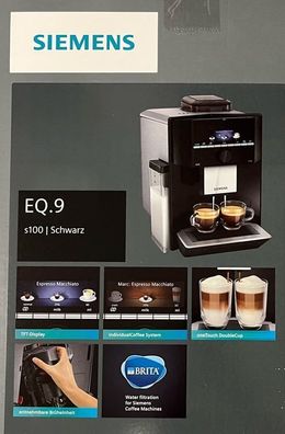 Siemens TI921509DE EQ.9 S100 Kaffeevollautomat Schwarz/ Edelstahl