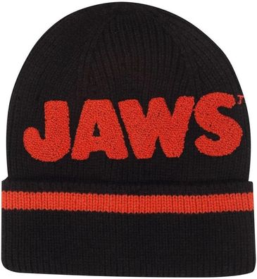 Offizielle Jaws Der Weiße Hai Schwarze Beanie Mütze mit Chenille Logo