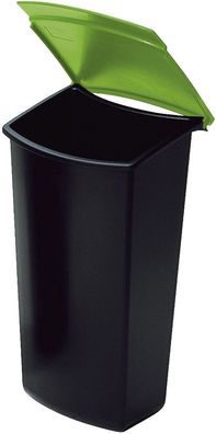 HAN 1843-05 Abfalleinsatz MONDO mit Deckel, 3 Liter, schwarz-grün