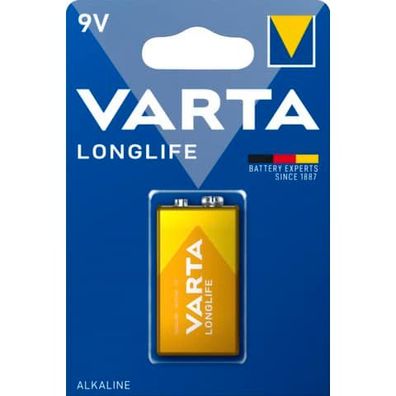 VARTA Batterie "Longlife Extra" Primär A E-Block (6LR61, 9 V Block), 1 Stück