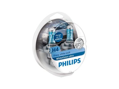 Philips Hauptlampe "White Vision ultra" Kit mit 2 + 2 (inkl. W5W-Signallampen)