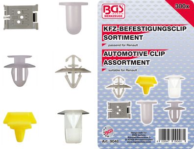 Kfz-Befestigungsclip-Sortiment für Renault | 300-tlg. BGS