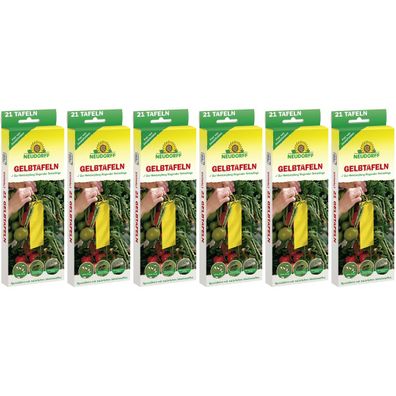6 x Neudorff® Gelbtafeln kleinformatig Bekämpfung fliegender Schädlinge 21 Stück