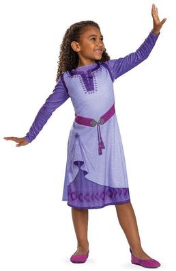 PxP 3159609 Asha Basic Plus Disney-Movie WISH, Kostüm Kleid, 5 - 8 Jahre