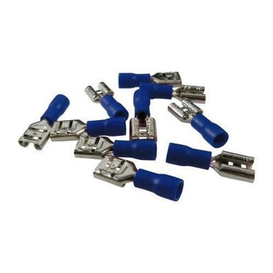 10Stk Flachstecker Flachsteckhülsen Kabelschuhe AS4 6,3 x 8 Blau 1,5-2,5mm²