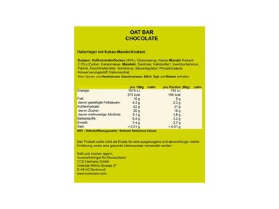 Nutrixxion Energieriegel Vegan Oatbar 2. Chocolate