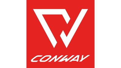 CONWAY Aufkleber "Logo Sticker" 9,8 x 9, rot / weiß