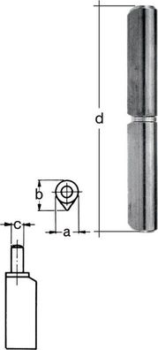 Profilrolle Band-L.160mm STA blk Stift-Ø 12mm GAH