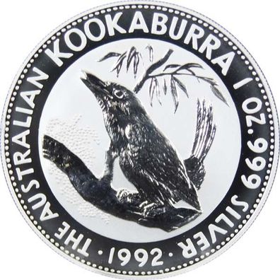 Australien Kookaburra - 1992 1 Oz Silber*
