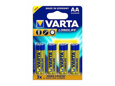 VARTA Batterie "Longlife" Alkaline Batte Mignon (LR6, AA), 4 Stück