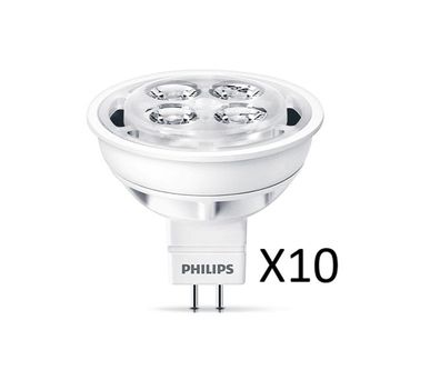 10 Stück Philips LED MR16 4,2W(20W) 827 225lm. 36G Weiß