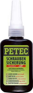 PETEC Schraubensicherung 50g HOCHfest Schraubenkleber Gewindesicherung Metall