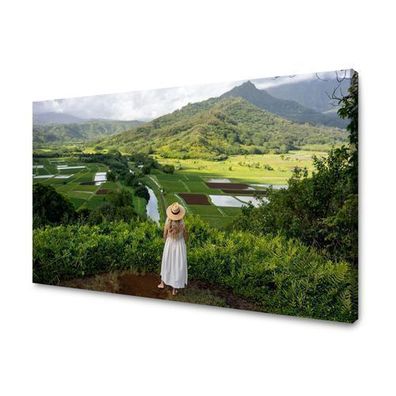 CANVAS Leinwandbilder XXL Wandbilder Kunstdruck Frau mit Blick auf die Berge
