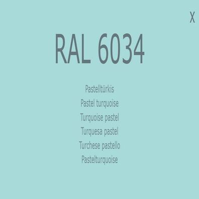 1K Lack Farbton RAL 6034 Pastelltürkis Farbe Lack