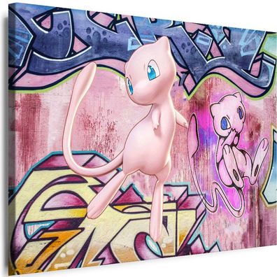 Leinwand Bilder Mew Anime Graffiti Cartoons Film Kinderzimmer Kunstdruck