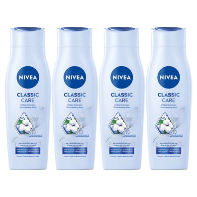 Nivea Classic Care Mild pH Balance Shampoo Milde Pflege 250ml 4er Pack