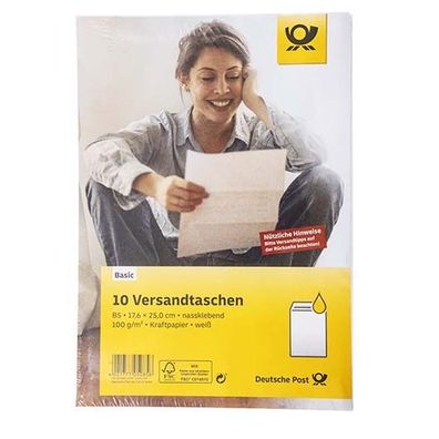 Versandtasche B5, 10er Pack, ohne Fenster