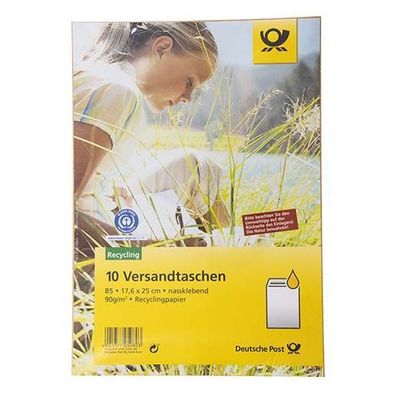 Versandtasche B5, ohne Fenster, 10er-Set, braun