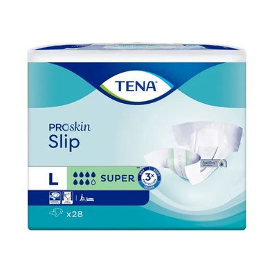 TENA Slip Super Inkontinenzvorlage mit Hüftbund Gr L | Packung (28 Stück) (Gr. L)