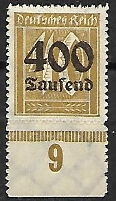 Deutsches Reich postfrisch Michel-Nummer 300 Unterrandstück