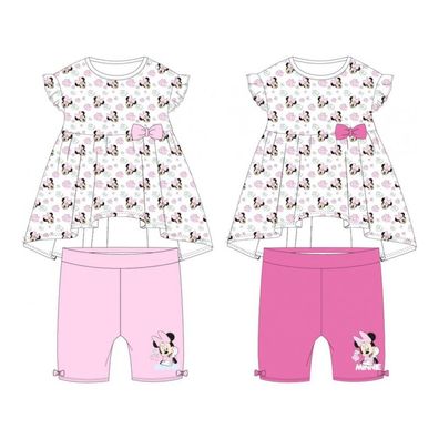 Baby- Set: "Minnie Mouse im Blumenfeld " Kleid & kurze Hose | Größen 62-86