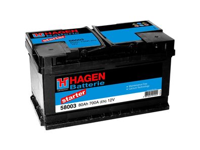 HAGEN Starterbatterie Für PKW, DIN, 12 V "58003 HAGEN"