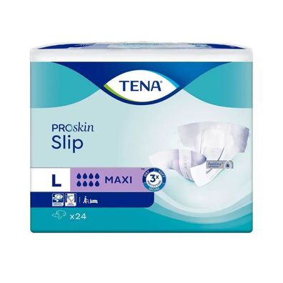 TENA Slip Maxi Inkontinenzvorlage mit Hüftbund Gr. L | Packung (24 Stück) (Gr. L)