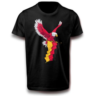 Flagge Fahne Schwarz Rot Gold Deutschland Adler Vogel T-Shirt Baumwolle