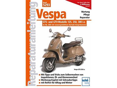 Bucheli-verlag Reparaturanleitung Motorr Vespa GTS- und GTV-Modelle 125/250/300 ...
